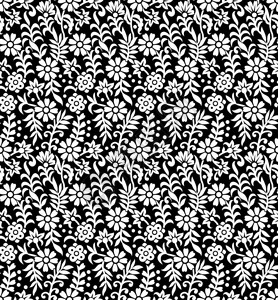 无缝黑白小花卉图案图片