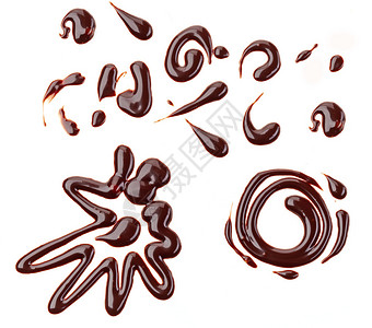 白色背景中的甜巧克力酱图片
