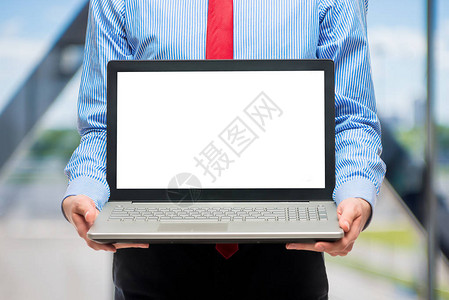 商业概念笔记本电脑在屏幕图片