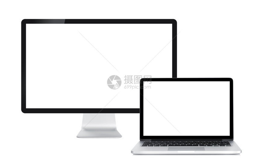 空白屏幕的计算机显示和膝上型计算机显示图片