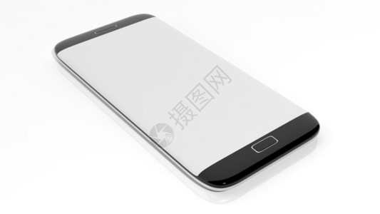 智能手机空白屏幕模板在白背景图片