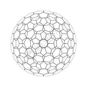 球体形状与网络连接线在3d抽象插图上的白色技术概念中图片