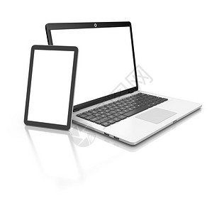 现代笔记本电脑和平板电脑在图片