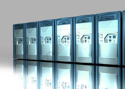 苏活区3d白色背景计算机塔或服务器的3设计图片