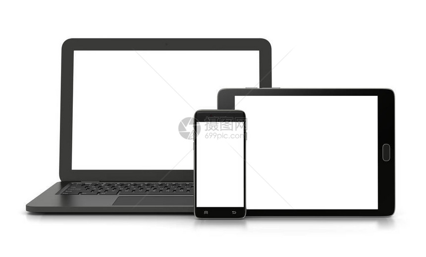 笔记本电脑站立式智能手机和站立式平板电脑图片