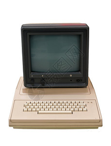 八十年代的老旧电脑配有综合图片
