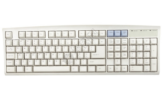 白色计算机的键盘图片
