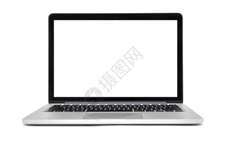 白色背景上有空白间的隔离笔记本电脑背景图片