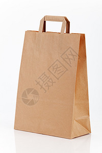 一个白色的纸购物袋背景图片