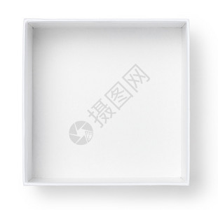 白色背景上孤立的空白色礼品盒图片