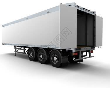 纳帕白色货运拖车的3D渲染设计图片