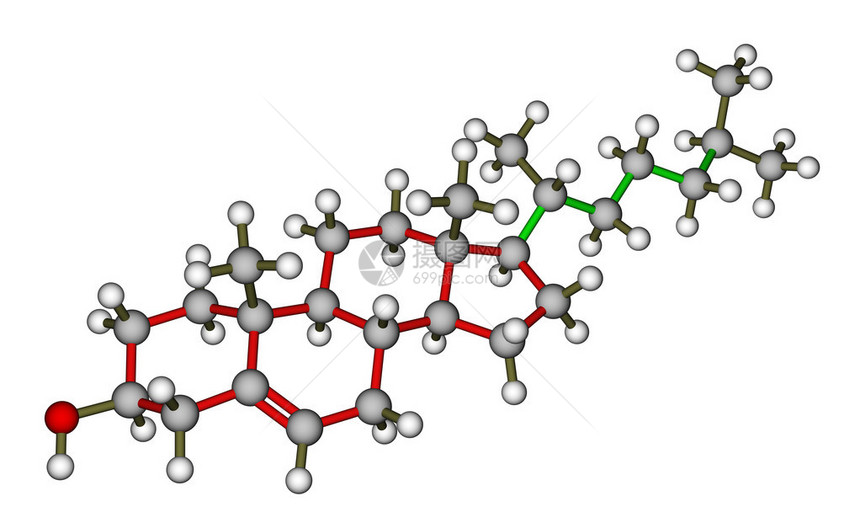 计算并优化白底胆固醇的分子结构以图片