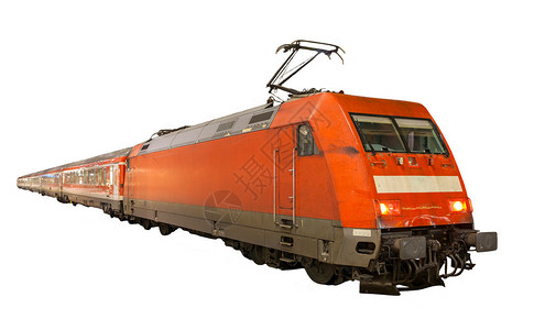 孤立在白色背景上的德国火车图片