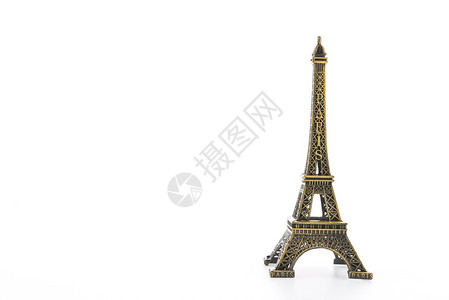 Eiffel铁塔玩具在白色图片