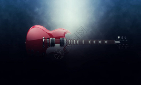 史诗般的红色硬摇滚吉他图片