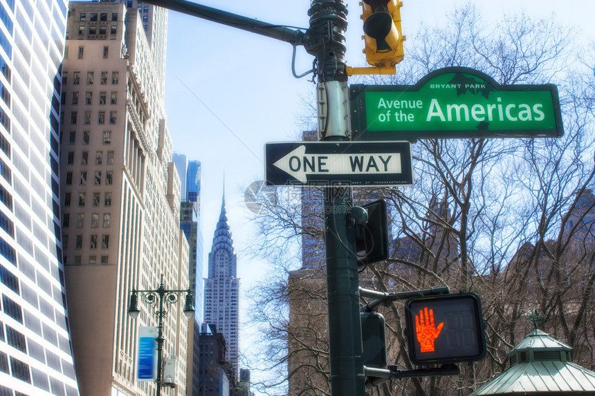 纽约市街道标志曼哈顿图片