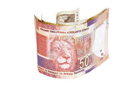 带有狮子头的南非五十兰特钞票图片