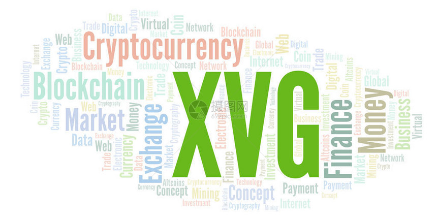 XVG或Verge加密货币硬云仅用文字图片