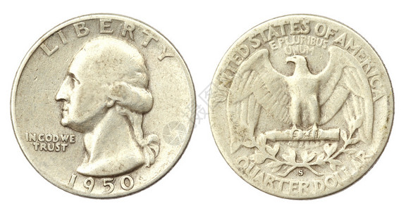 1950年美国四分之一美元硬币图片