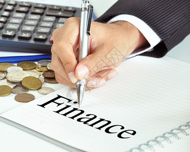 纸上关于财务的词商业和金融概念用图片