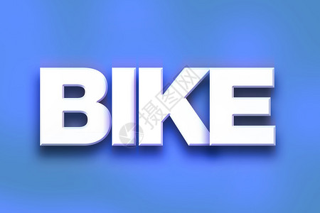 用白色3D字母写的Bike字词背景图片