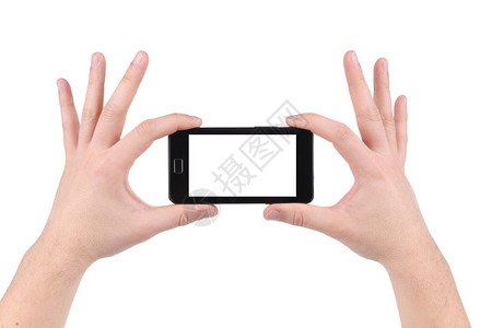 手握智能手机孤立图片