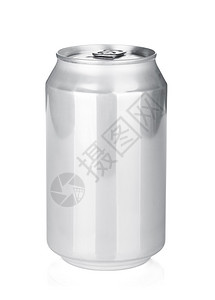 铝啤酒或汽水罐在白色上孤立图片