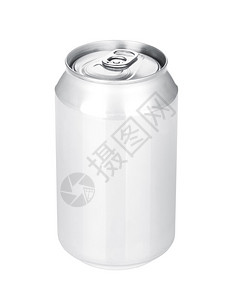 铝啤酒或汽水罐在白色背景上孤立图片