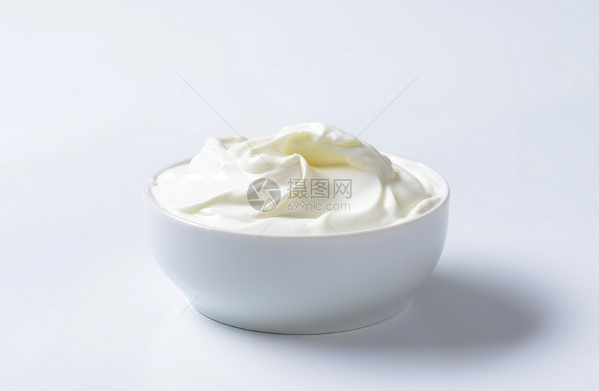 一碗光滑的酸奶油图片