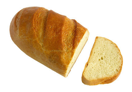 孤立的面包和面包片图片