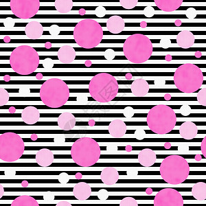 粉红白和黑波尔卡圆点布局具有无缝和重图片