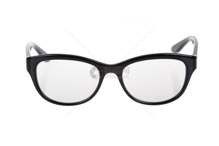黑色眼镜上白色孤立图片