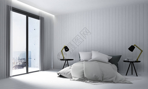 卧室3D渲染室内设计图片