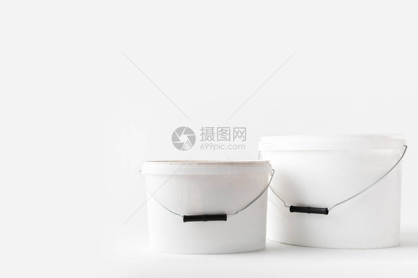 2个塑料白桶用白图片