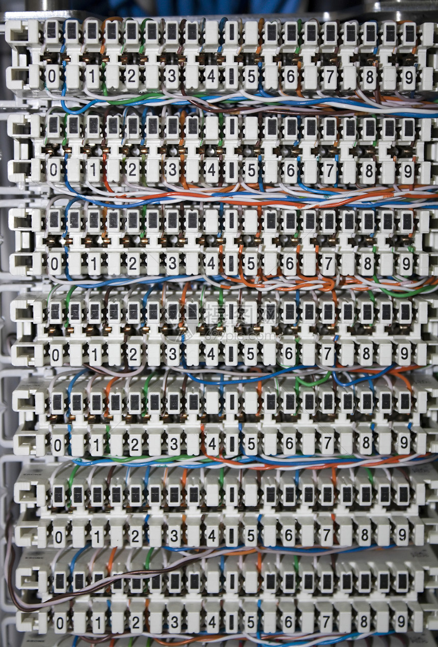 电话站上的旧接线板图片