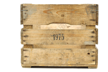 白色背景上的老式木箱背景图片