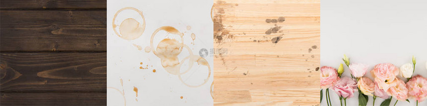 木背景咖啡污渍和图片