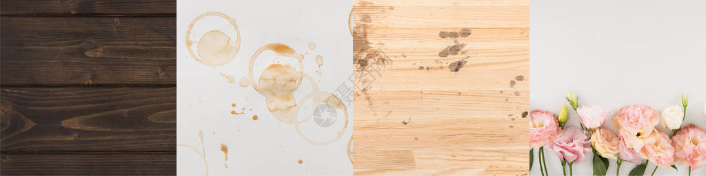 木背景咖啡污渍和图片