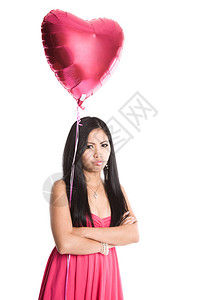 一个没有情人节约会带着心形气球的可图片