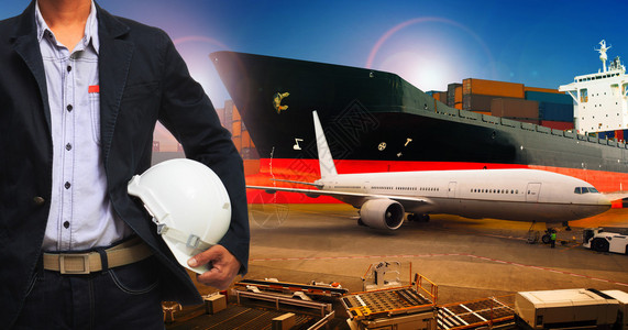 航空货运货运物流和工业运输业务的专业工作人员图片