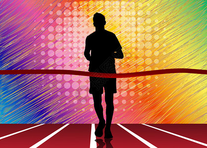 运动赛跑者插图背景图片