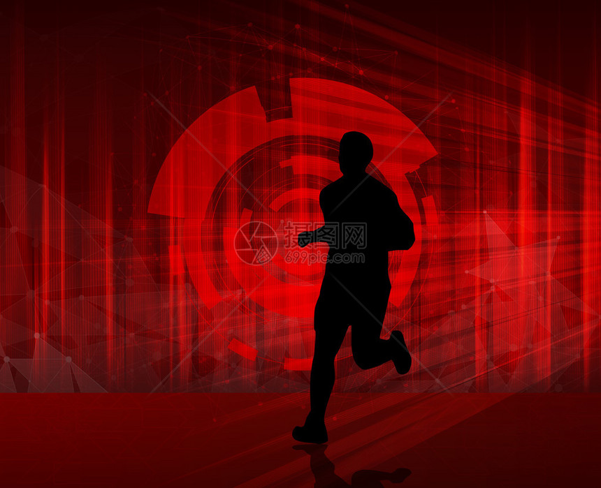 赛跑者运动插图背景图片