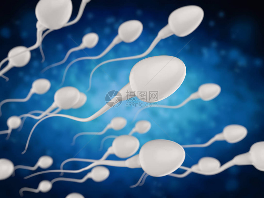 3d渲染组的白色精子图片