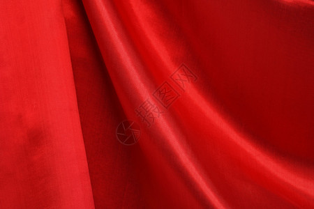 红色丝绸窗帘的缝图片
