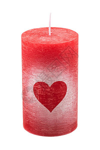 红蜡烛用印刷的心胸图片