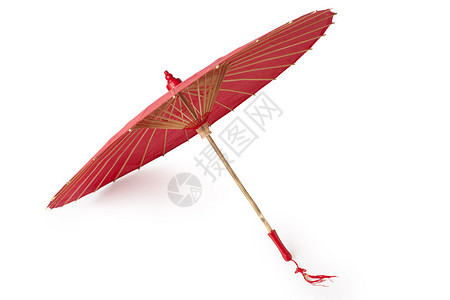 传统红伞被白种背景图片