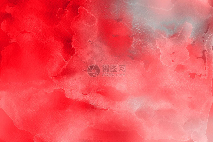 纸抽象背景上的红色水彩颜料图片
