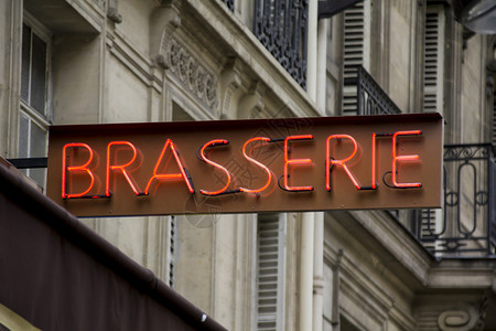 巴黎的小酒馆标志背景图片