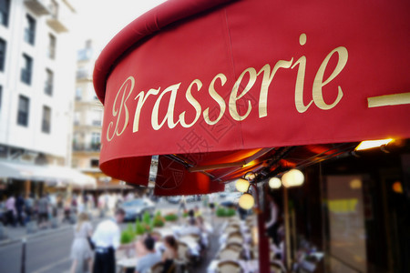 经典的巴黎餐厅标志背景图片