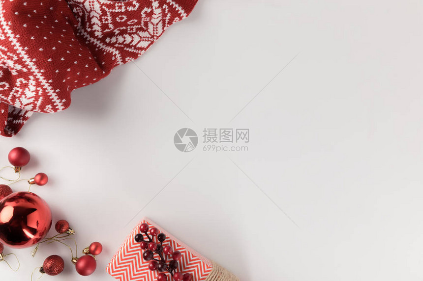 红色的圣诞节装饰图片